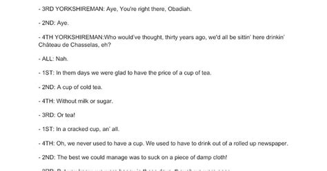 four yorkshiremen script|MONTY PYTHON .